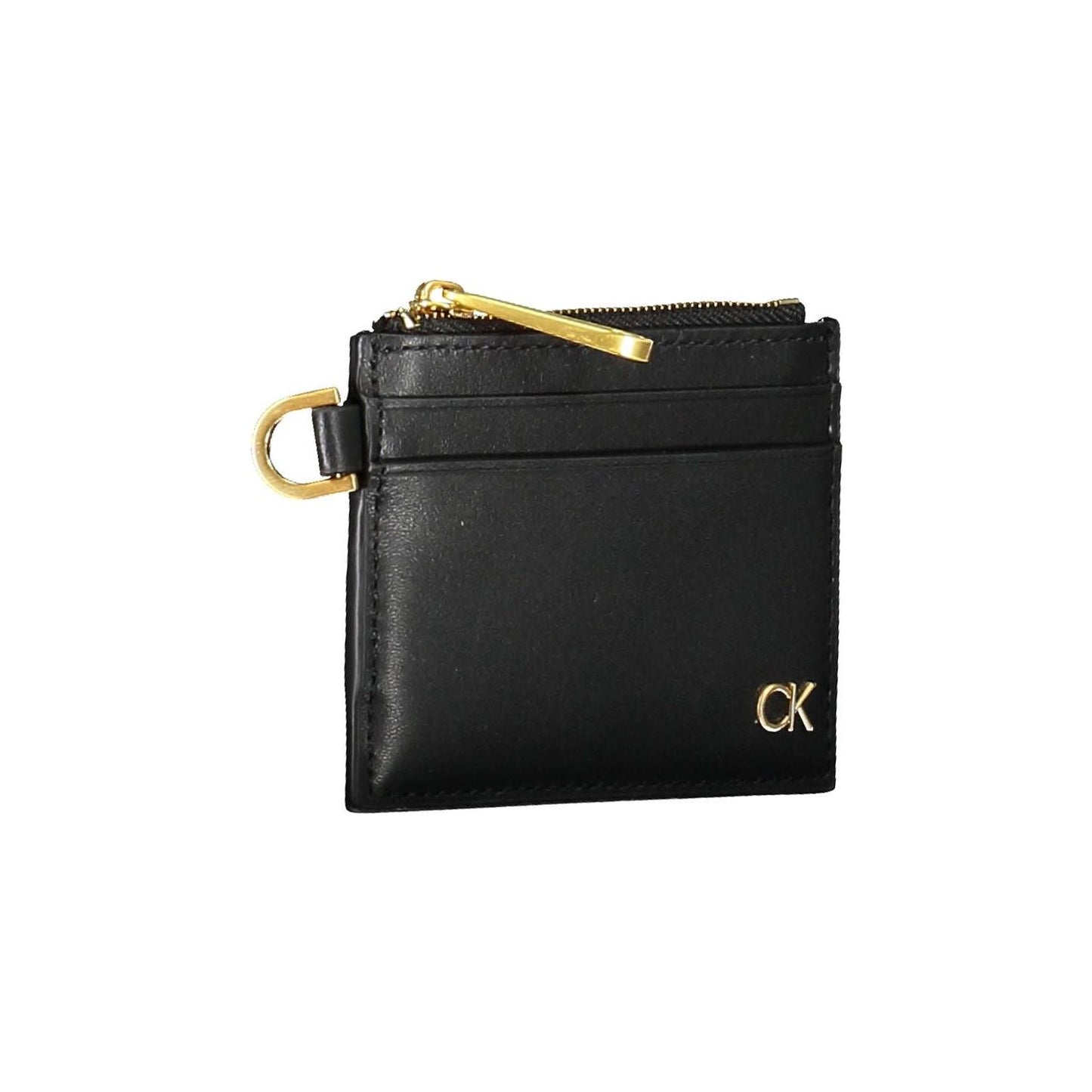 Calvin Klein Sleek Leather Card Holder with Contrast Details Calvin Klein