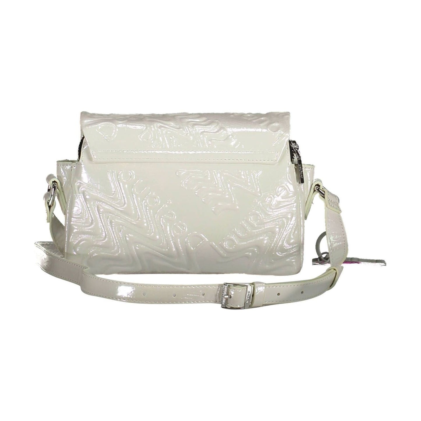 Desigual Iridescent Adjustable Shoulder Bag in White Desigual