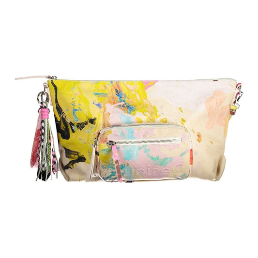 Desigual Chic White Contrasting Detail Shoulder Bag Desigual