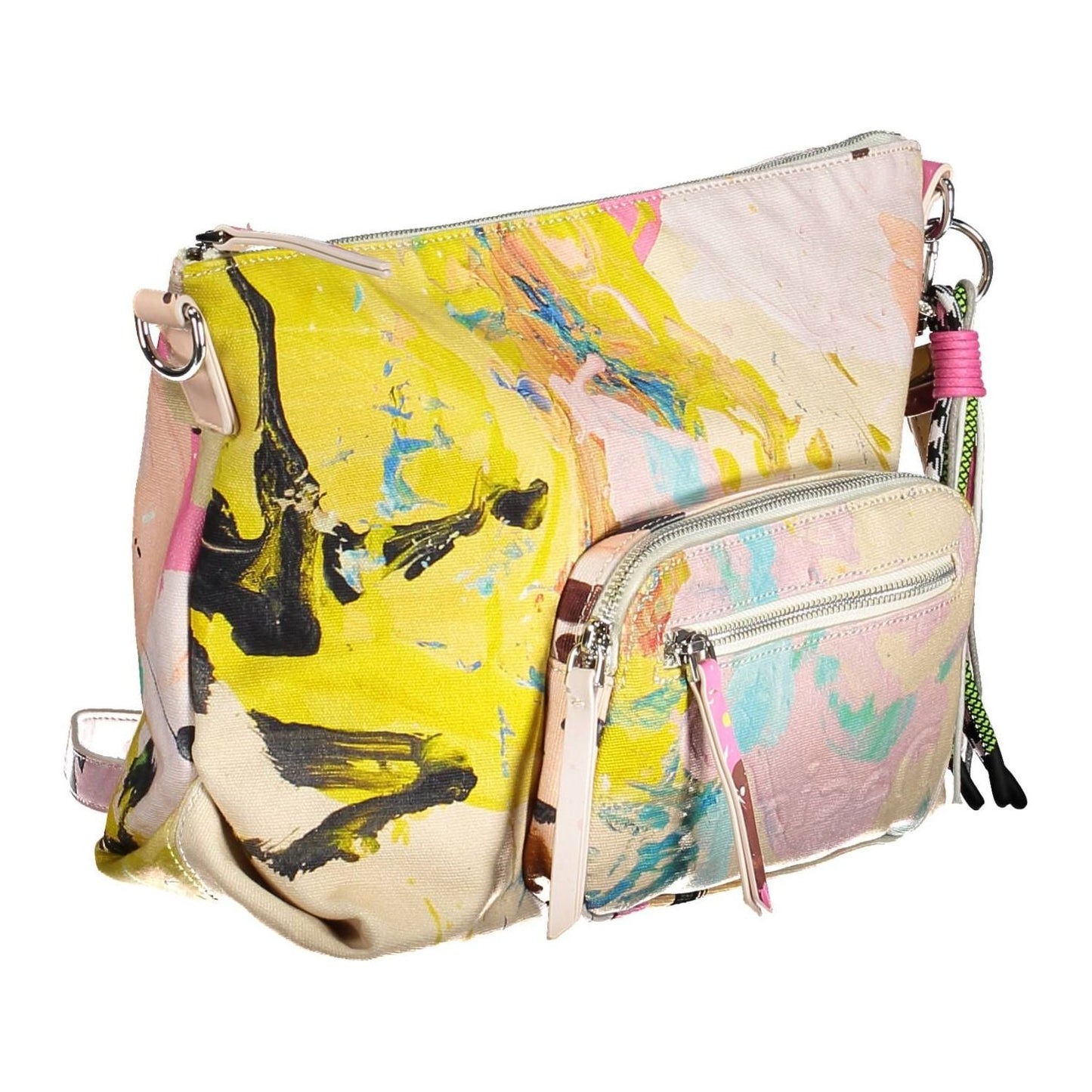 Desigual Chic White Contrasting Detail Shoulder Bag Desigual