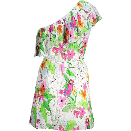 Desigual Chic One-Shoulder Short Dress with Contrasting Details Desigual