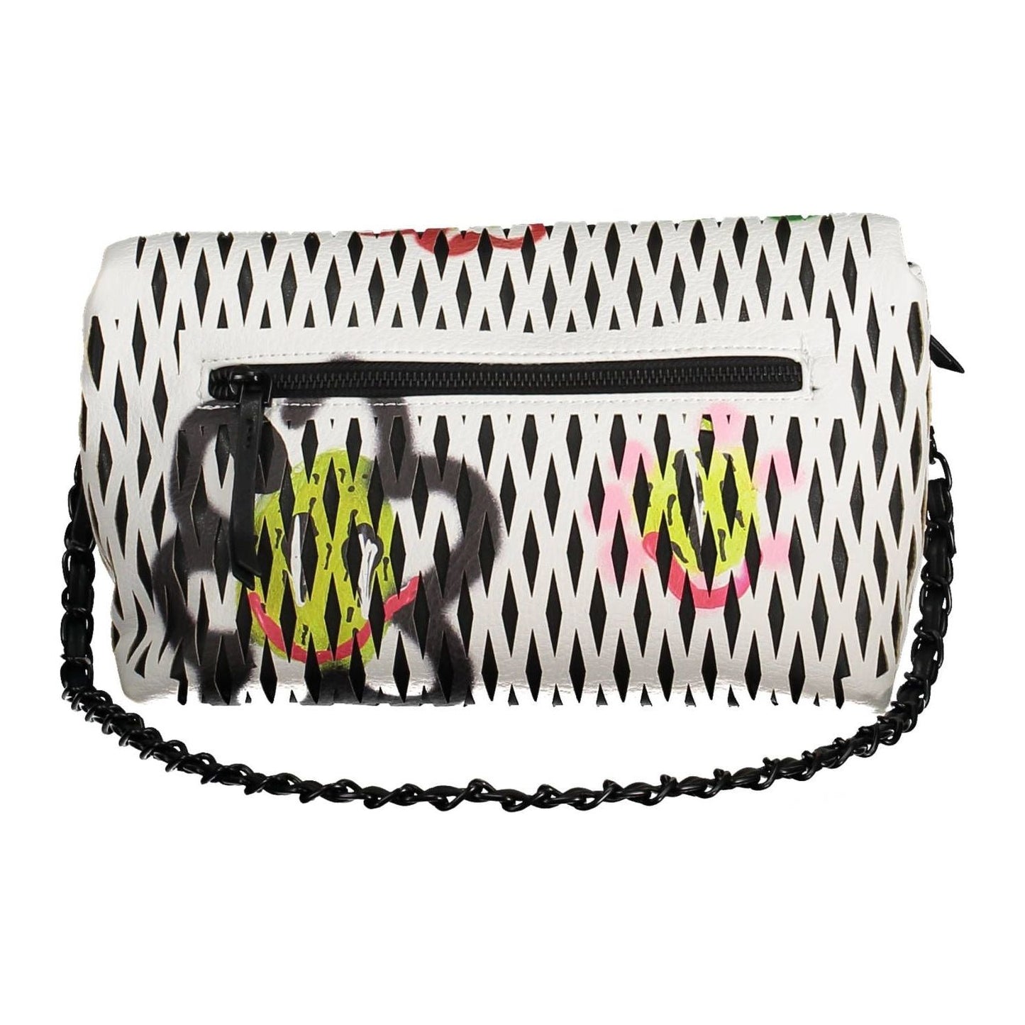 Desigual Chic White Contrasting Details Handbag Desigual