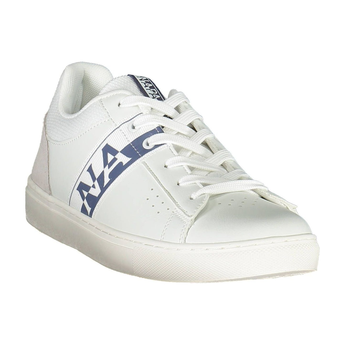 Napapijri Chic White Lace-Up Sneakers with Logo Accent Napapijri