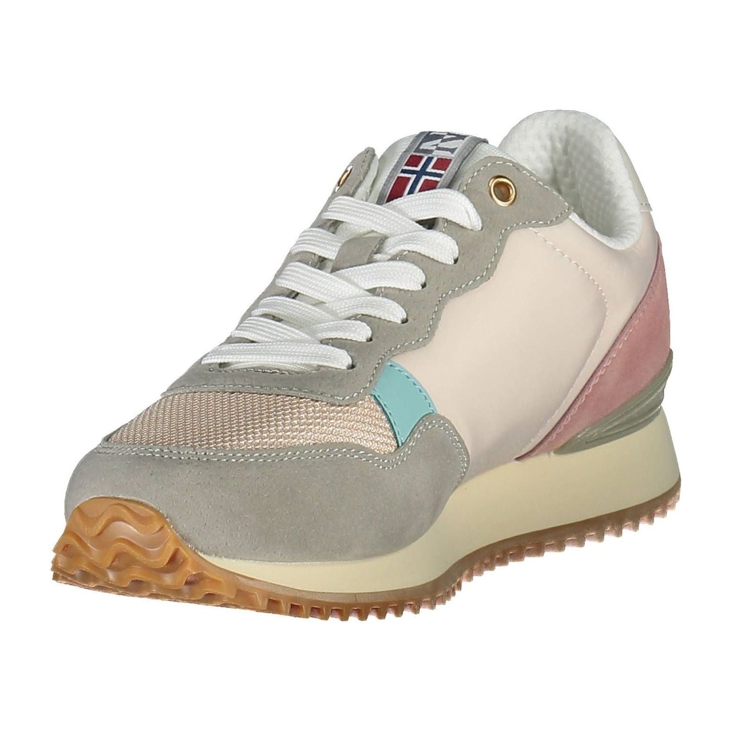 Napapijri Chic Pink Laced Sneakers with Logo Detail Napapijri