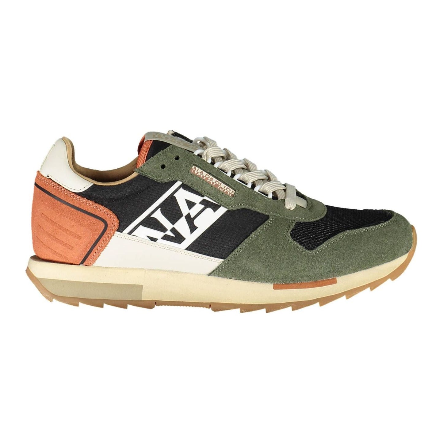 Napapijri Trendy Green Lace-Up Sneakers for the Modern Man Napapijri