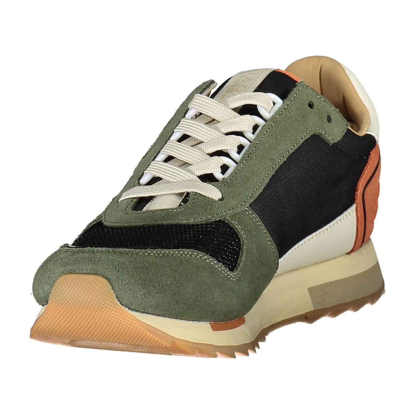 Napapijri Trendy Green Lace-Up Sneakers for the Modern Man Napapijri