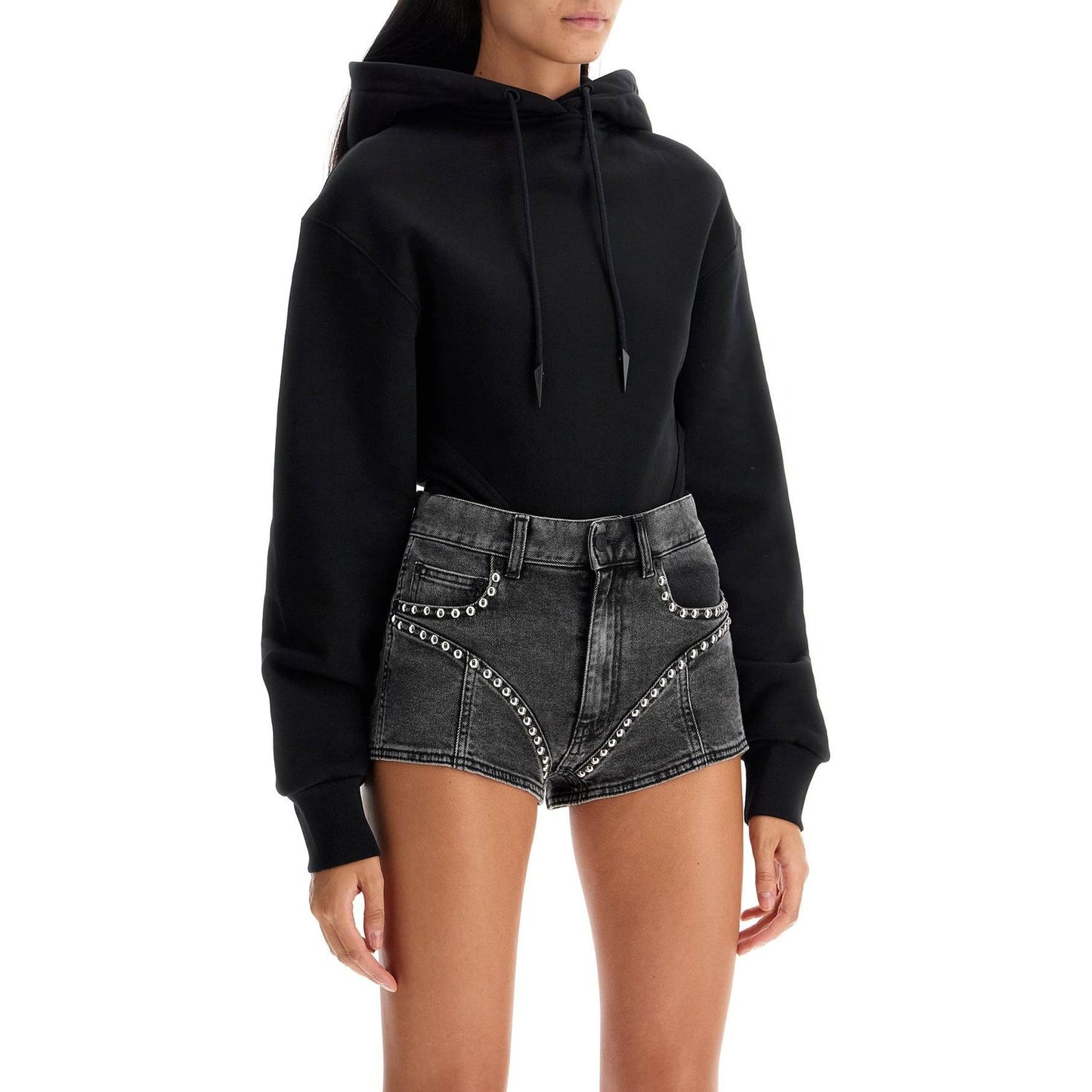 Mugler body sweatshirt with hood Topwear Mugler