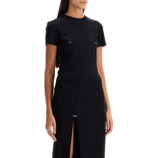 Mugler cropped t-shirt with piercing