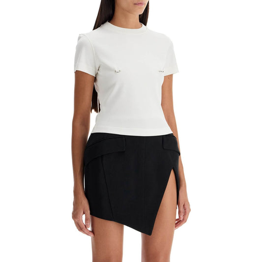 Mugler cropped t-shirt with piercing Topwear Mugler