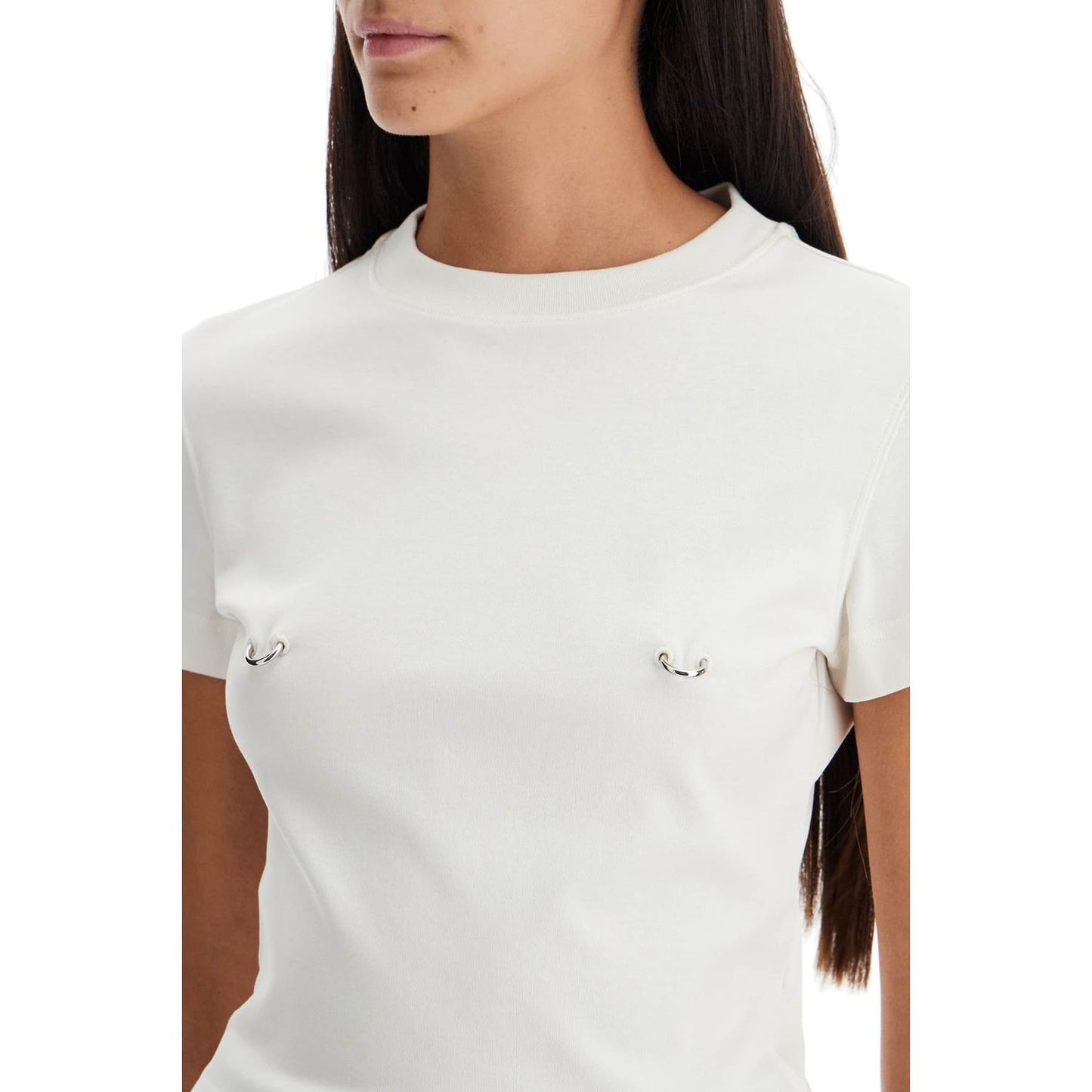 Mugler cropped t-shirt with piercing Topwear Mugler