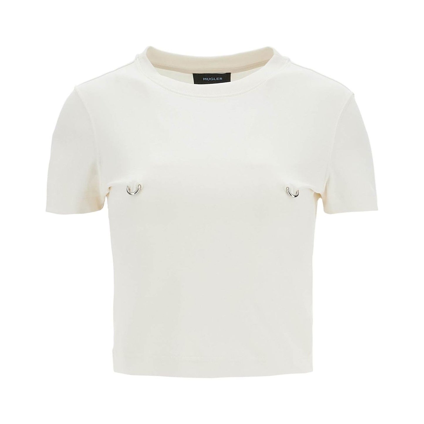 Mugler cropped t-shirt with piercing Topwear Mugler