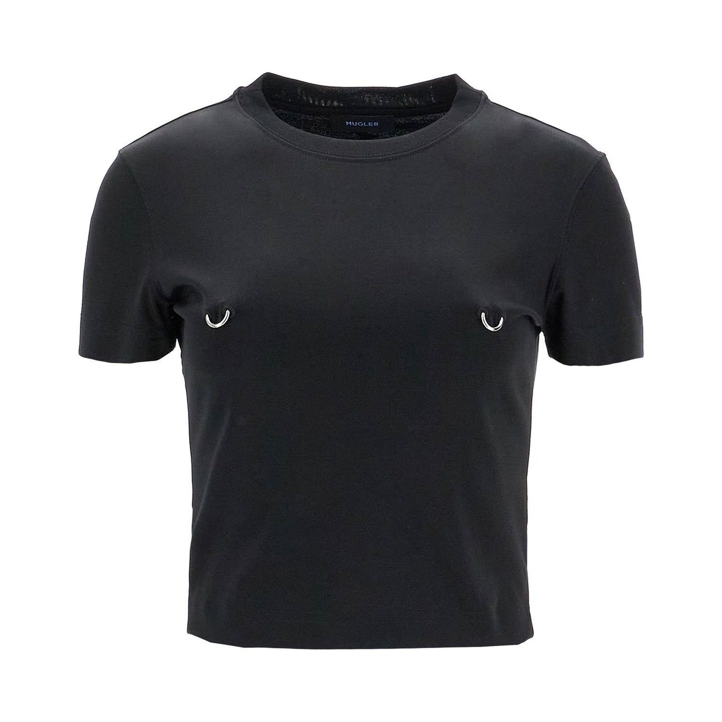 Mugler cropped t-shirt with piercing Topwear Mugler