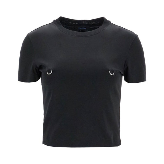 Mugler cropped t-shirt with piercing Topwear Mugler