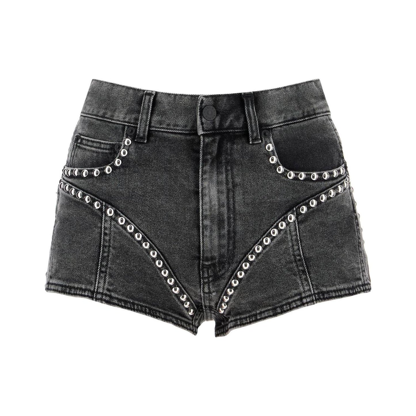 Mugler denim shorts with studs and embell Short trousers Mugler