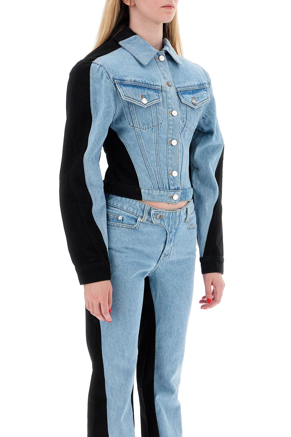 Mugler bicolor denim jacket Jackets Mugler