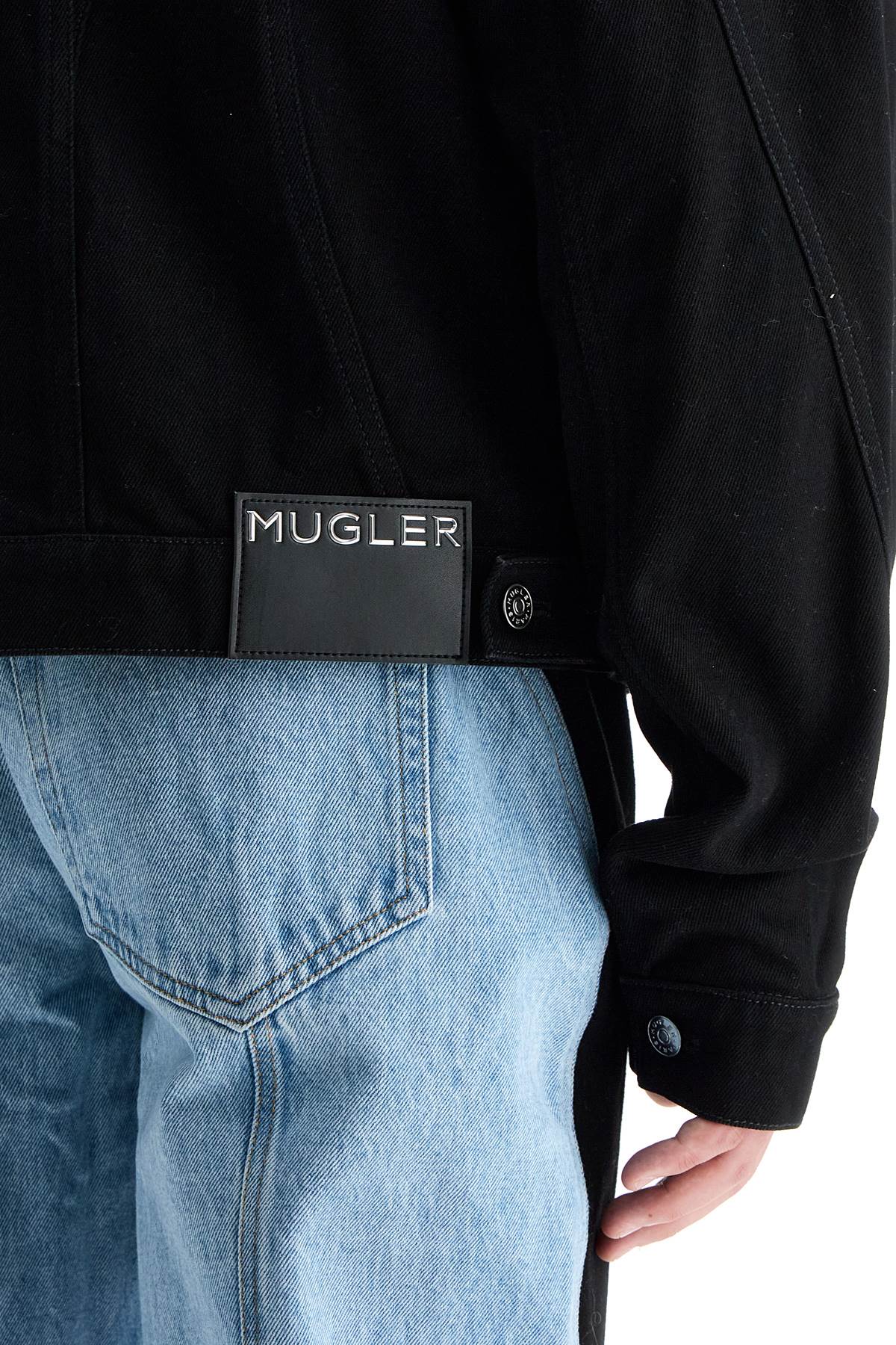 Mugler two-tone denim jacket