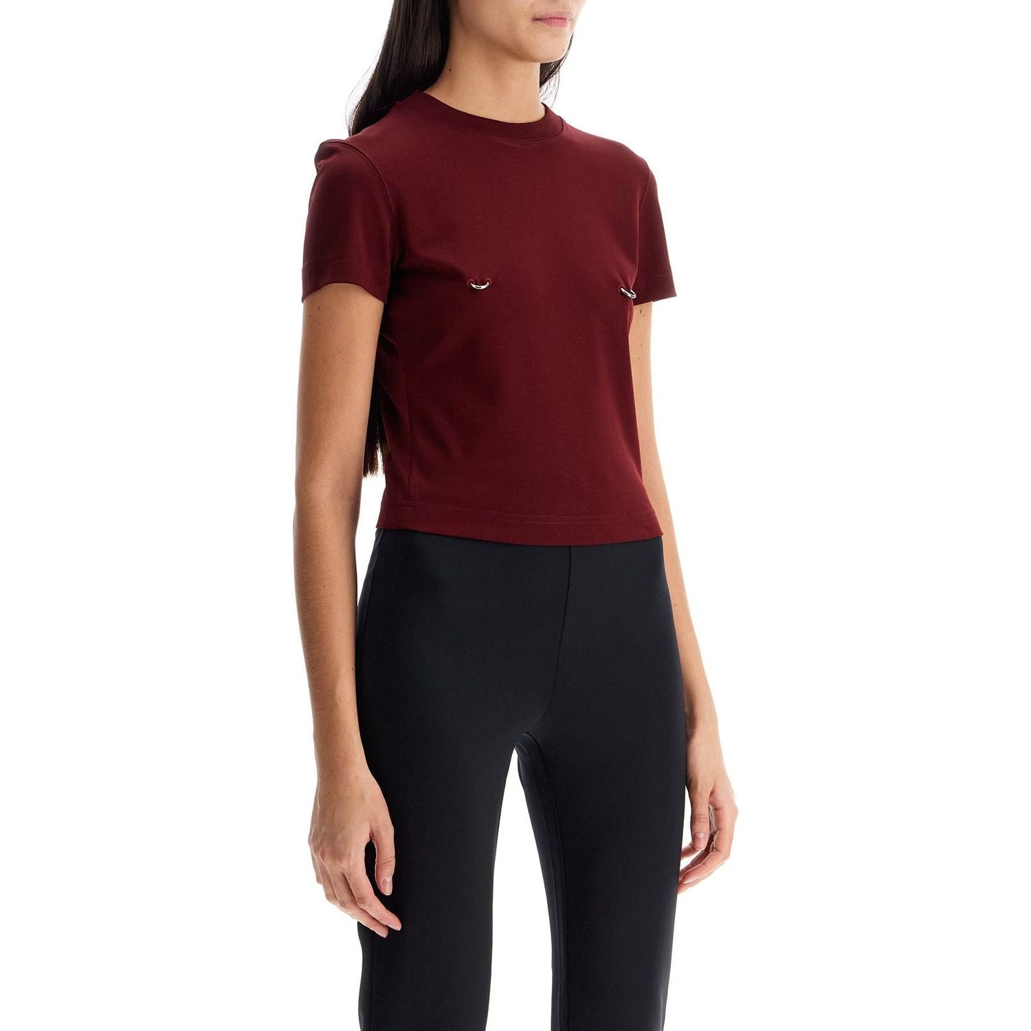 Mugler cropped t-shirt with piercing