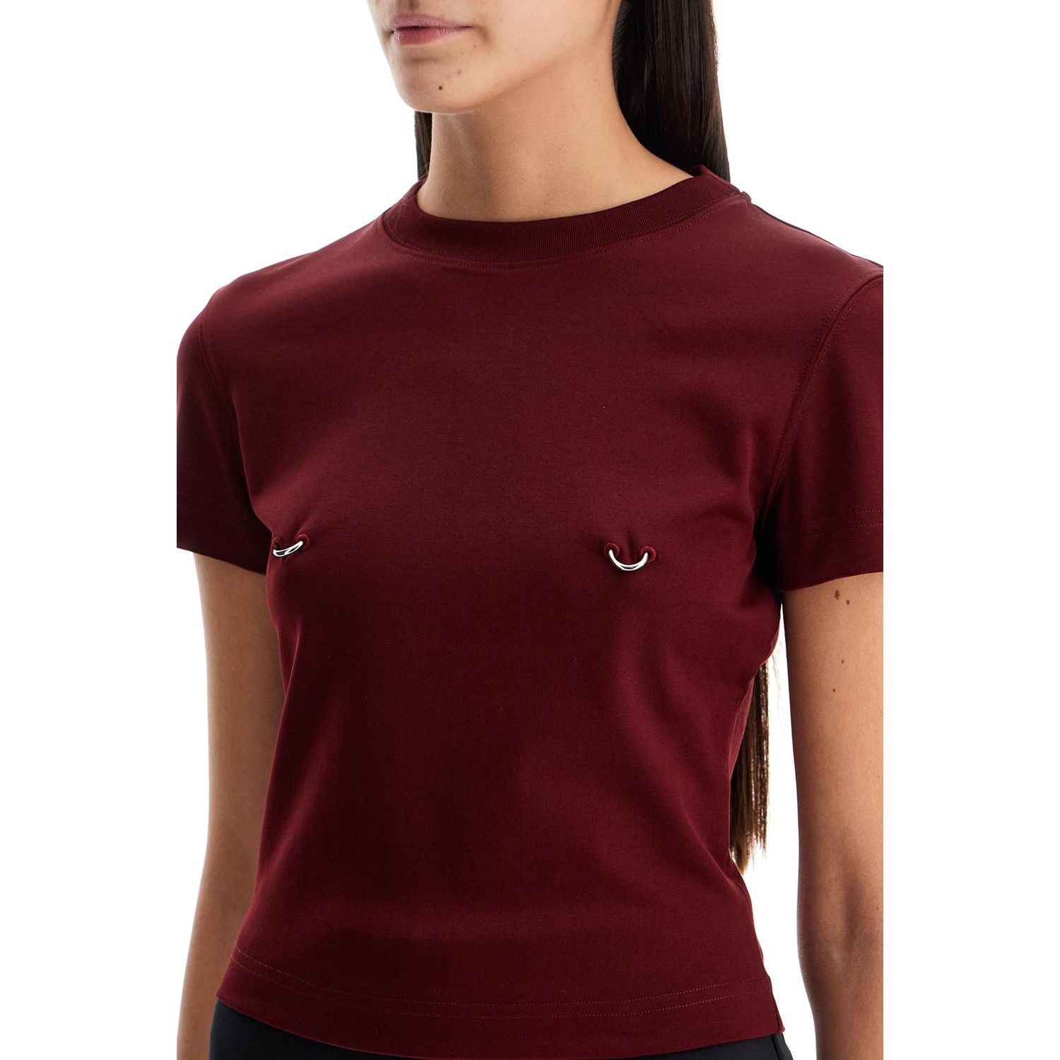 Mugler cropped t-shirt with piercing