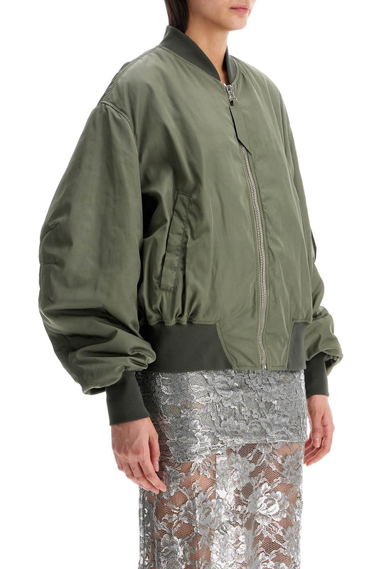 The Attico oversized bomber jacket with puff sleeves military green Jackets The Attico