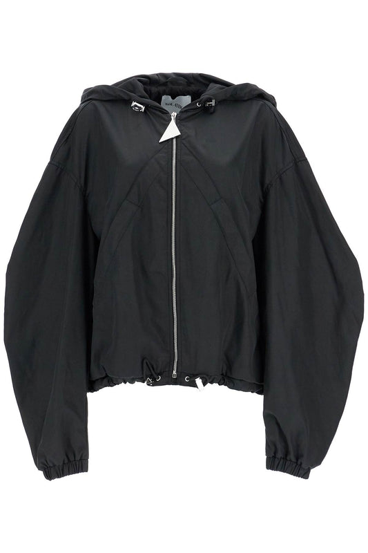 The Attico oversized black hooded bomber jacket in polyester Jackets The Attico