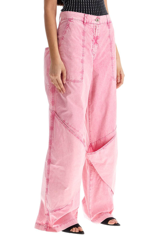 The Attico high-waisted loose fit pink palazzo pants in cotton Trousers The Attico