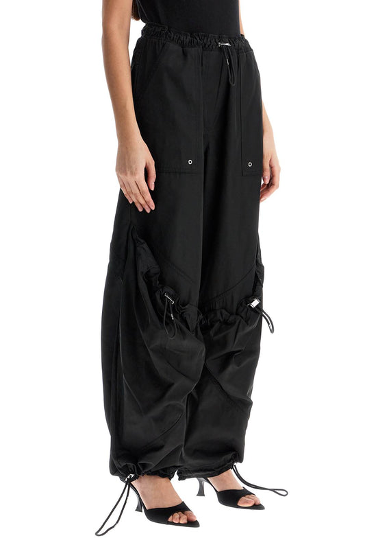 The Attico high-waisted black elasticated loose fit trousers with pockets Trousers The Attico