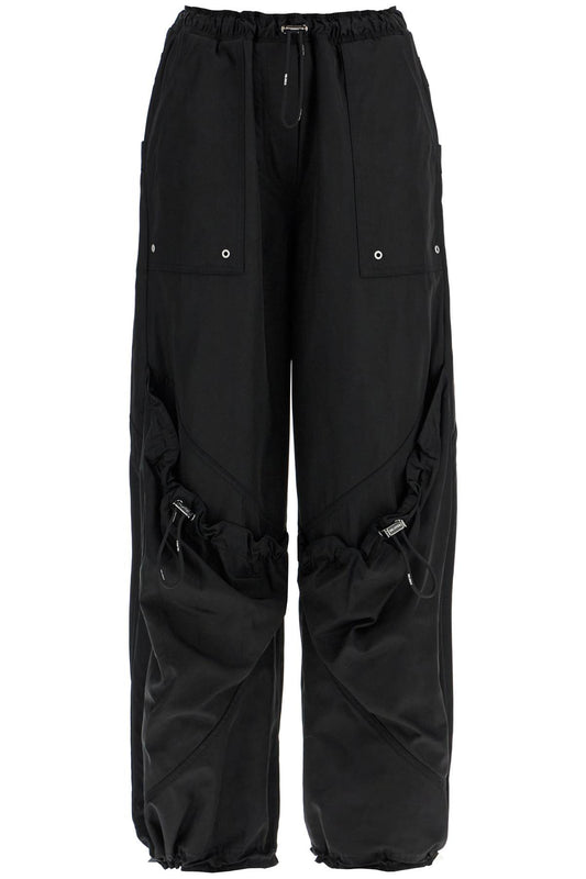 The Attico high-waisted black elasticated loose fit trousers with pockets Trousers The Attico