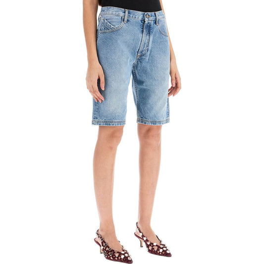 The Attico denim boyfriend bermuda shorts for