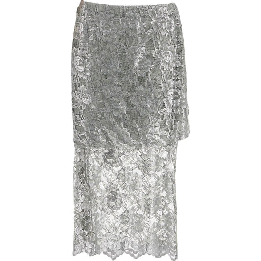 The Attico silver lace midi skirt Skirts The Attico