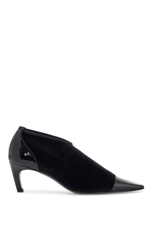 Toteme black recycled patent leather pumps with medium heel and pointed toe Pumps Toteme