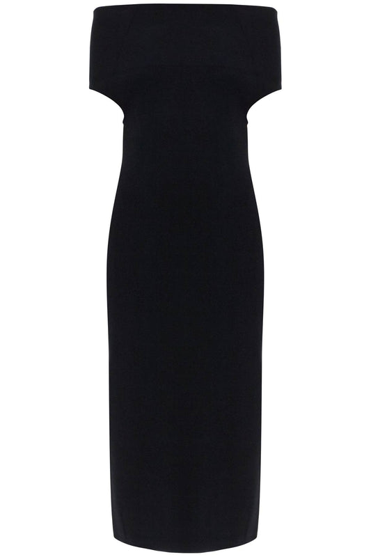 Toteme elegant black long viscose knit dress Dresses Toteme