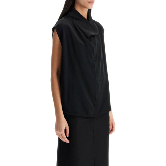 Toteme sleeveless black funnel neck top Topwear Toteme