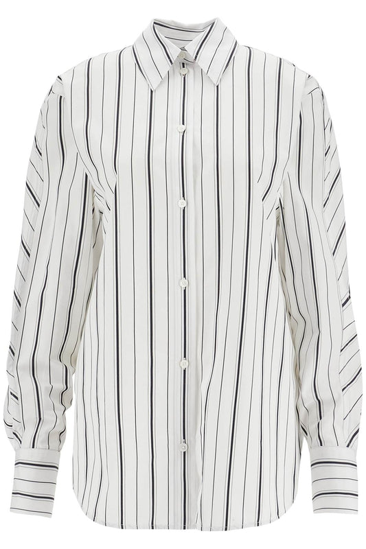 Toteme white and black striped kimono sleeve shirt in organic cotton Topwear Toteme