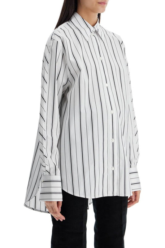 Toteme white and black striped kimono sleeve shirt in organic cotton Topwear Toteme