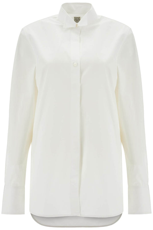 Toteme white asymmetrical organic cotton tuxedo shirt Topwear Toteme