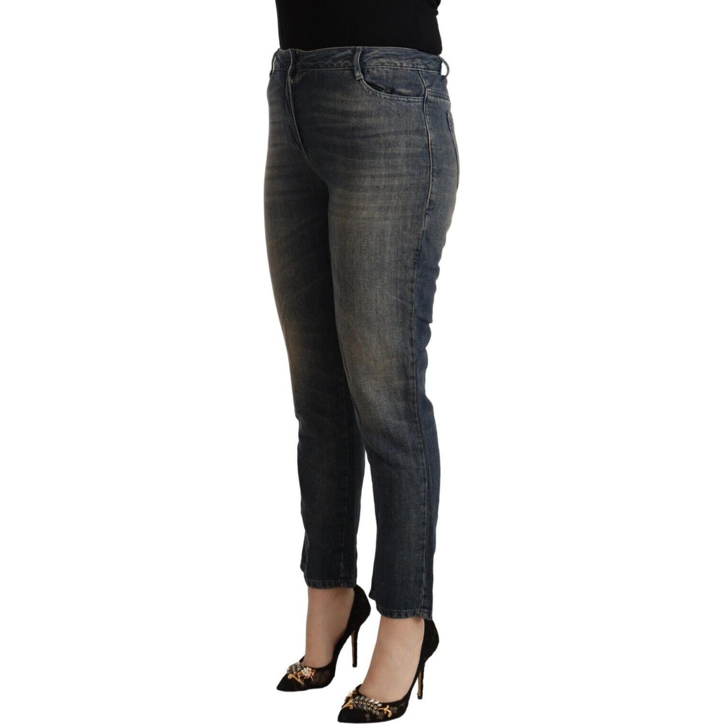 Twinset Chic Cropped Mid-Waist Denim Jeans Twinset