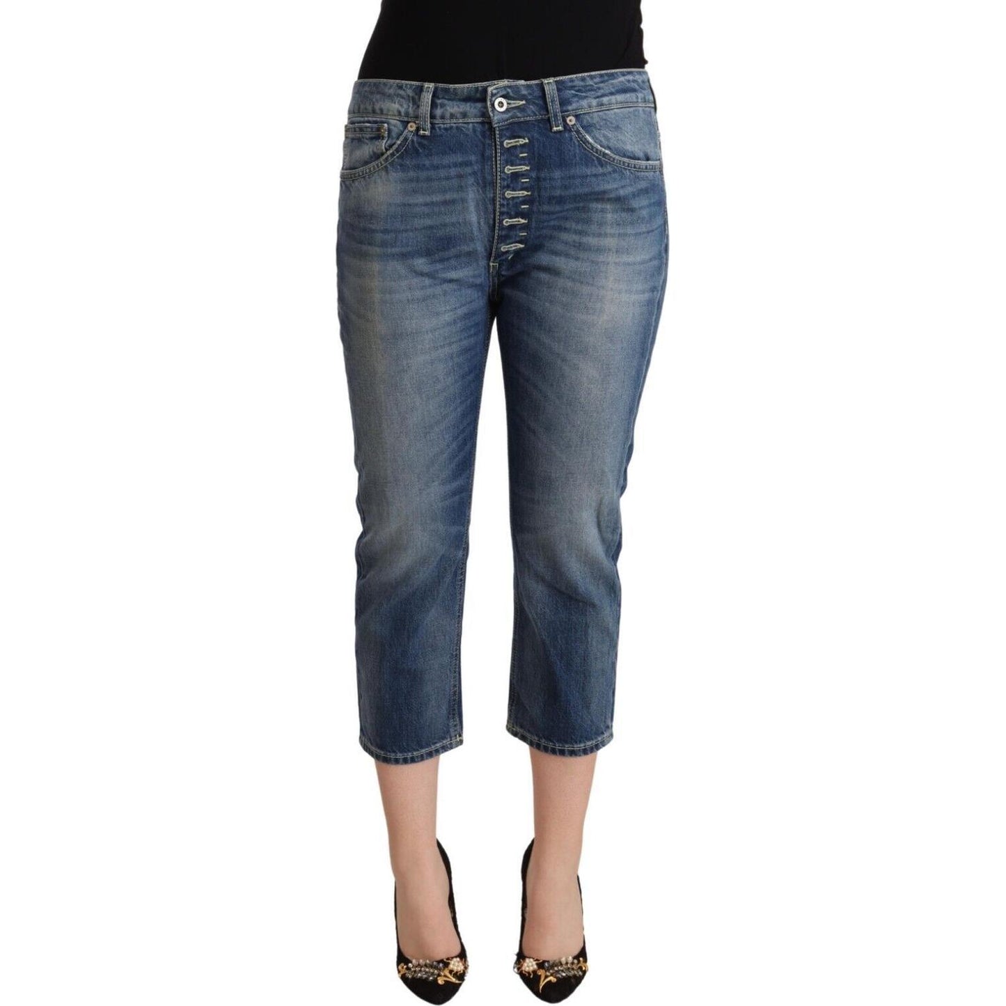 Dondup Elegant Mid-Waist Cotton Denim Jeans Dondup