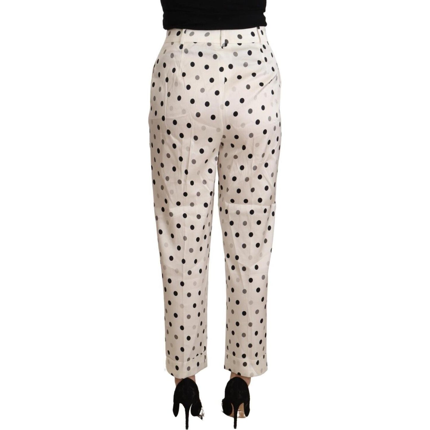 Ermanno Scervino Chic High Waist Polka Dotted Tapered Pants Ermanno Scervino