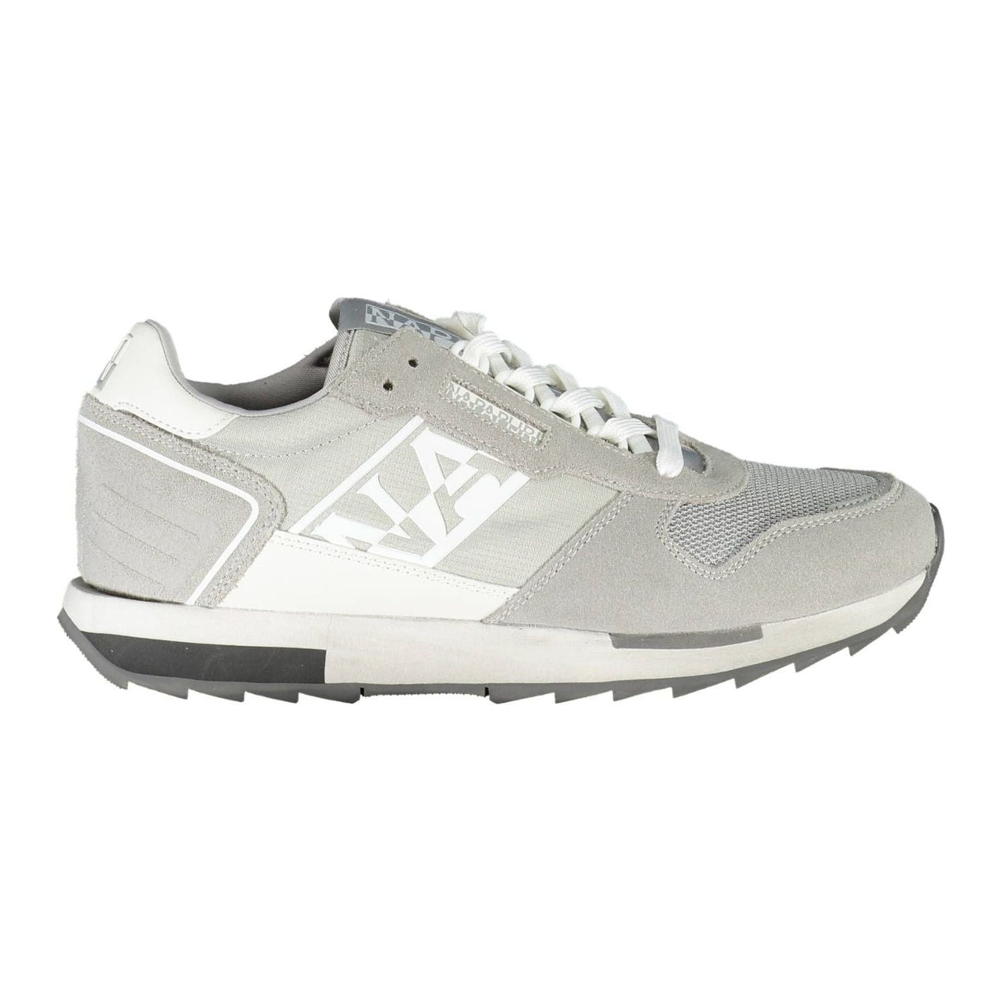 Napapijri Gray Contrast Lace-Up Sneakers Napapijri