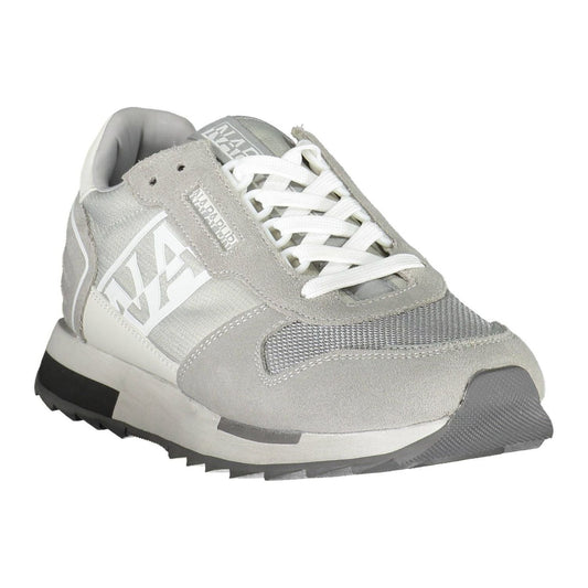 Napapijri Gray Contrast Lace-Up Sneakers Napapijri