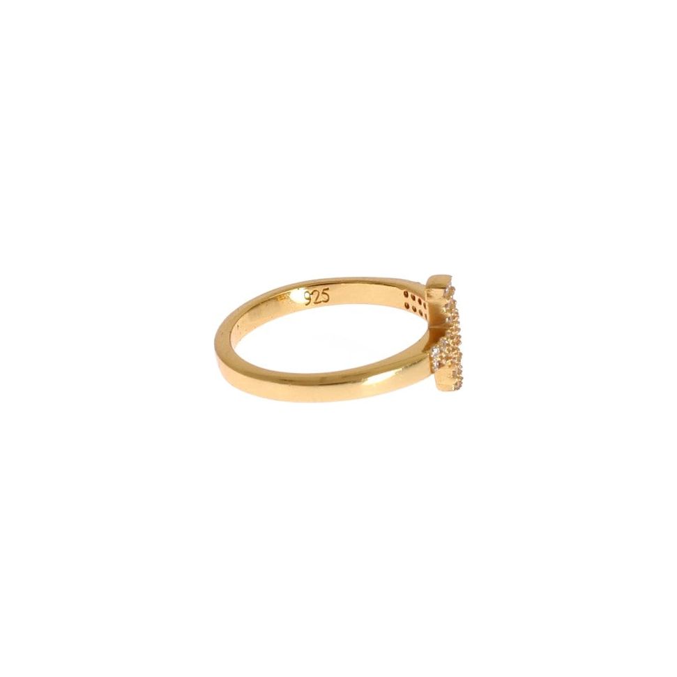 Nialaya Elegant Gold Plated Sterling Silver CZ Ring Nialaya