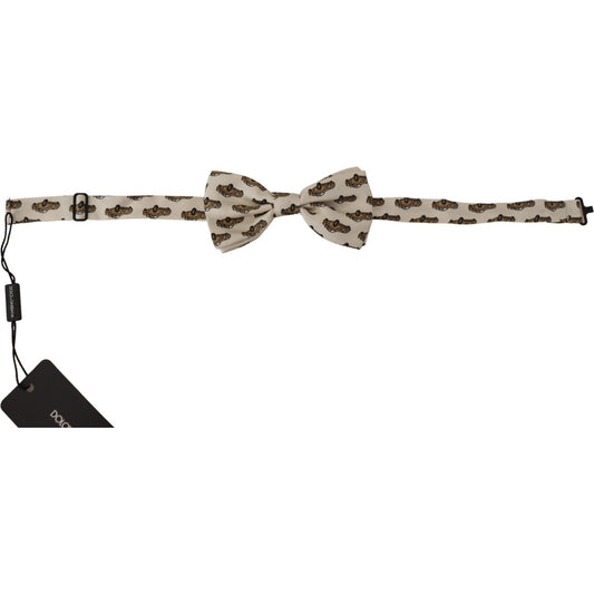 Dolce & Gabbana Elegant Car Print Silk Bow Tie Dolce & Gabbana