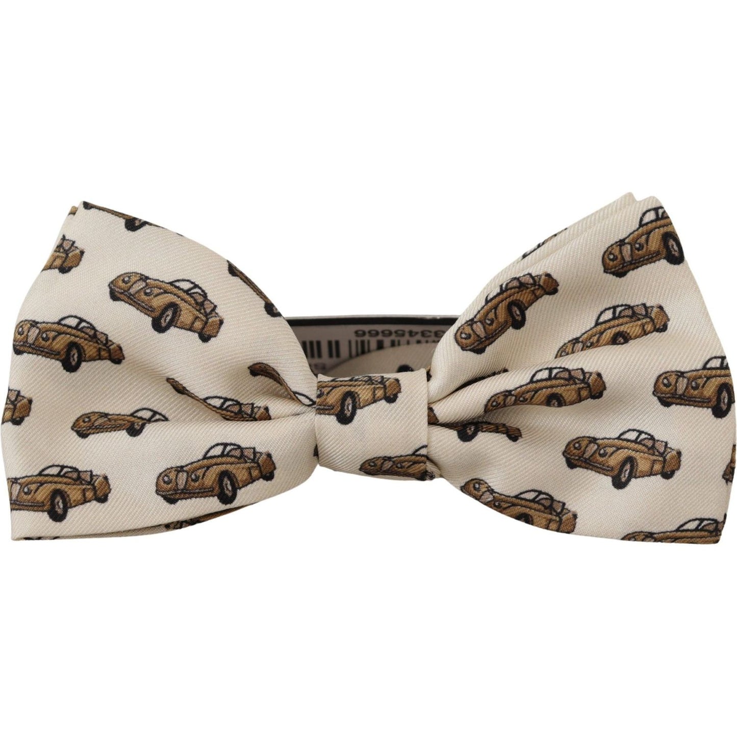 Dolce & Gabbana Elegant Car Print Silk Bow Tie Dolce & Gabbana