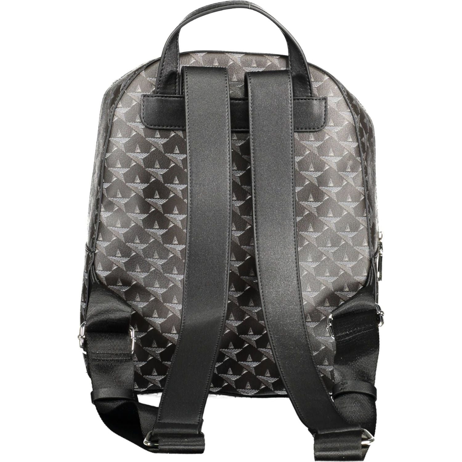 Front view with bag zipped and handles upright.