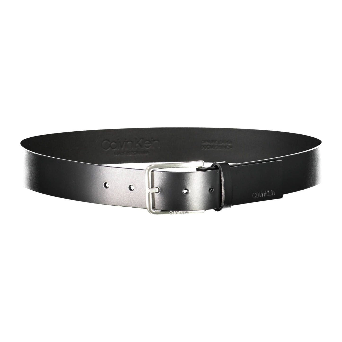 Calvin Klein Sleek Black Leather Belt with Metal Buckle Calvin Klein