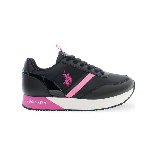 U.S. POLO ASSN. Chic Black Lace-up Sneakers with Logo Detail U.S. POLO ASSN.