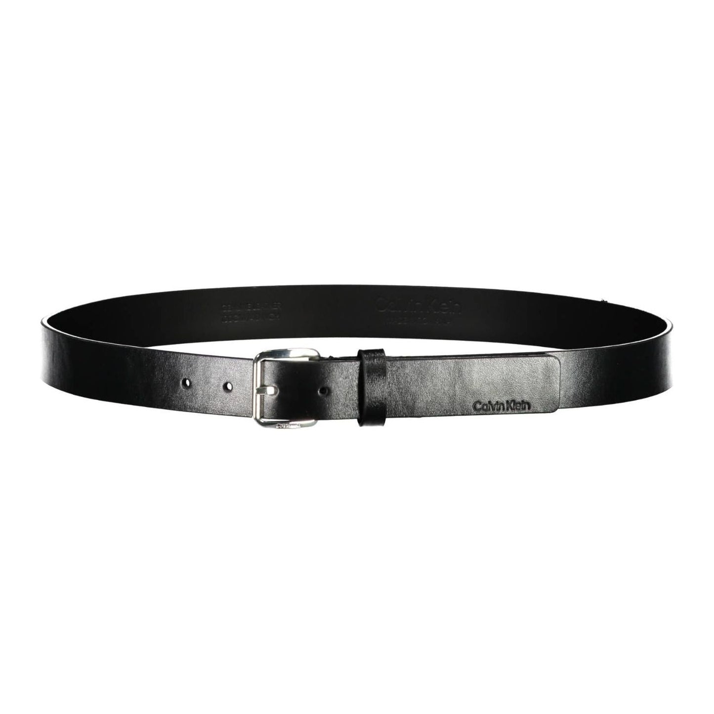 Calvin Klein Elegant Black Leather Belt with Metal Buckle Calvin Klein