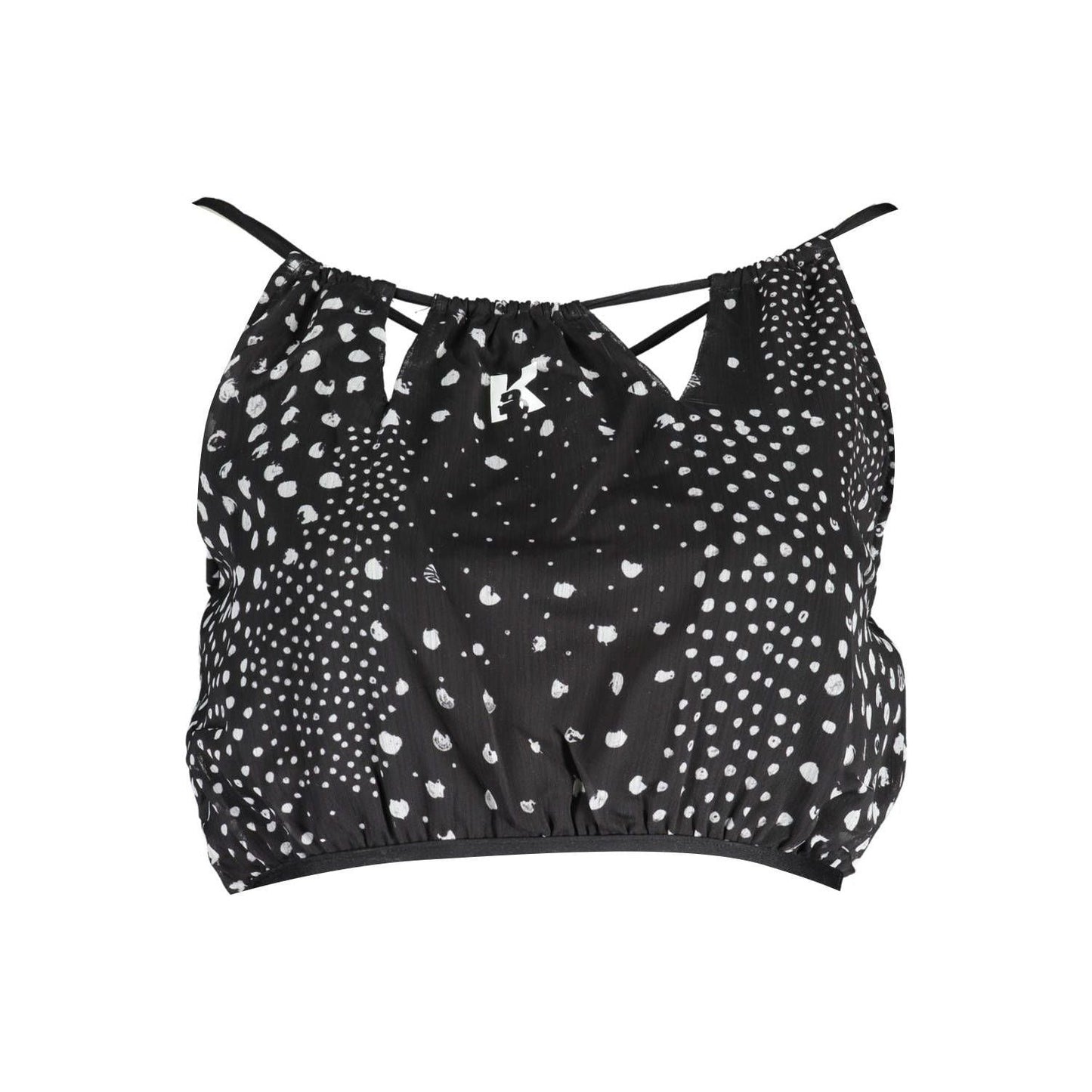 Karl Lagerfeld Elegant Beachfront Noir Top with Print Detail Karl Lagerfeld