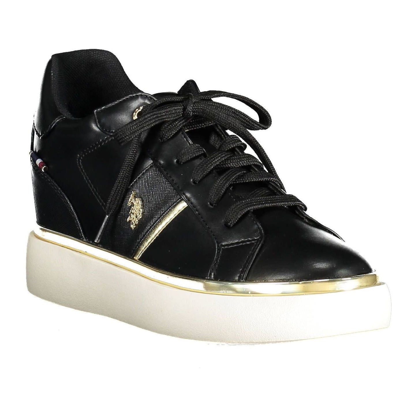 U.S. POLO ASSN. Chic Black Lace-Up Sneakers with Logo Detailing U.S. POLO ASSN.