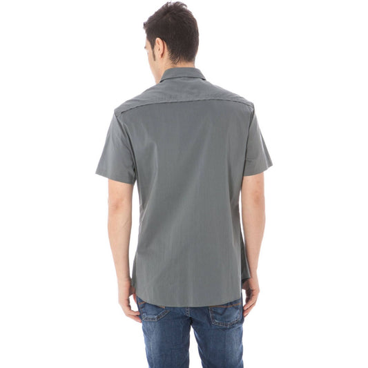 Costume National Gray Cotton Men Shirt Costume National